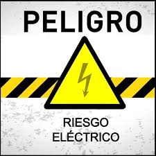 cartel peligro riesgo electrico
